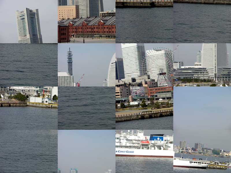 Discontinuous movement in chessboard-study of Yokohama harbour.