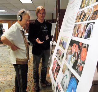 Alexander presenting the poster at NIME 2012