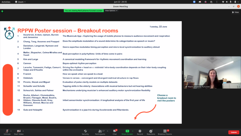 Our &ldquo;Zoom captain&rdquo;, Marit Furunes, gently guided people into the right breakout rooms from the main Poster Zoom Room.