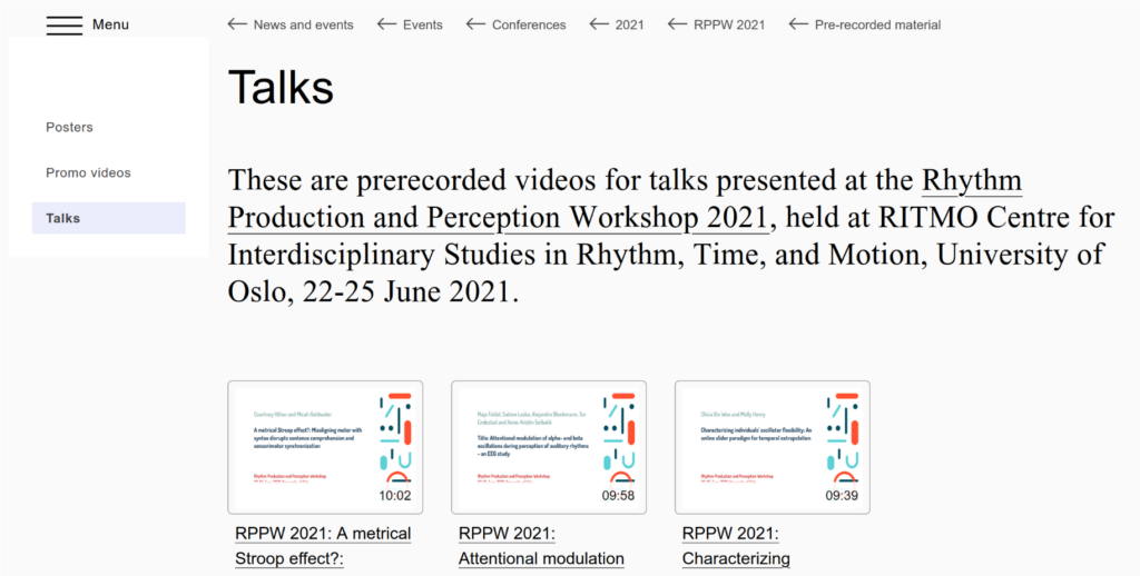 RPPW videos on the UiO web page.