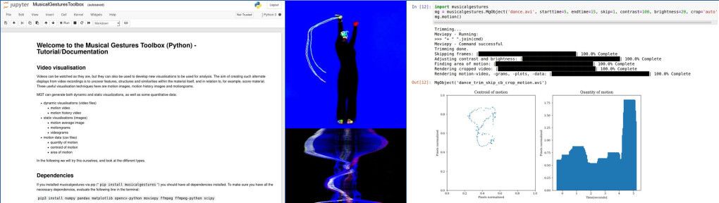 Screenshots from the example Jupyter Notebook.