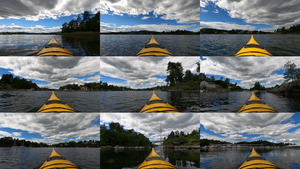 A “keyframe” display based on sampling 9 images from the recording. These give “snapshots” of the scenery but don’t tell much about the motion.